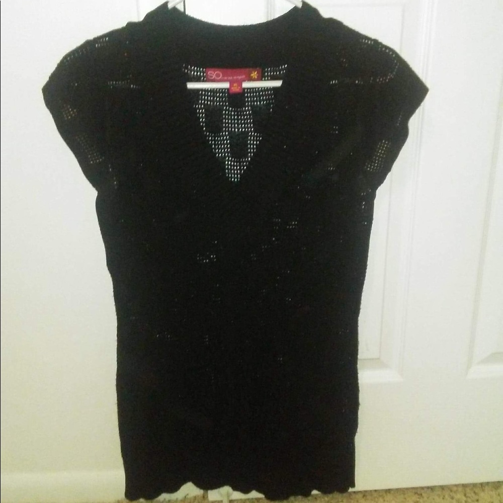 Black v-neck sweater
